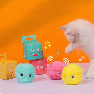 Cat Chirping Interactive Fluffy Ball Toy